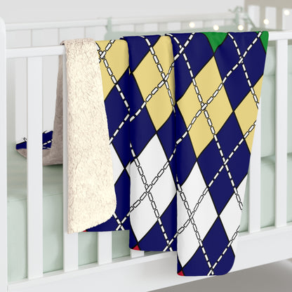 Cayman Islands Retro Argyle Blanket Throw