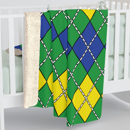 Brazil Retro Argyle Blanket Throw