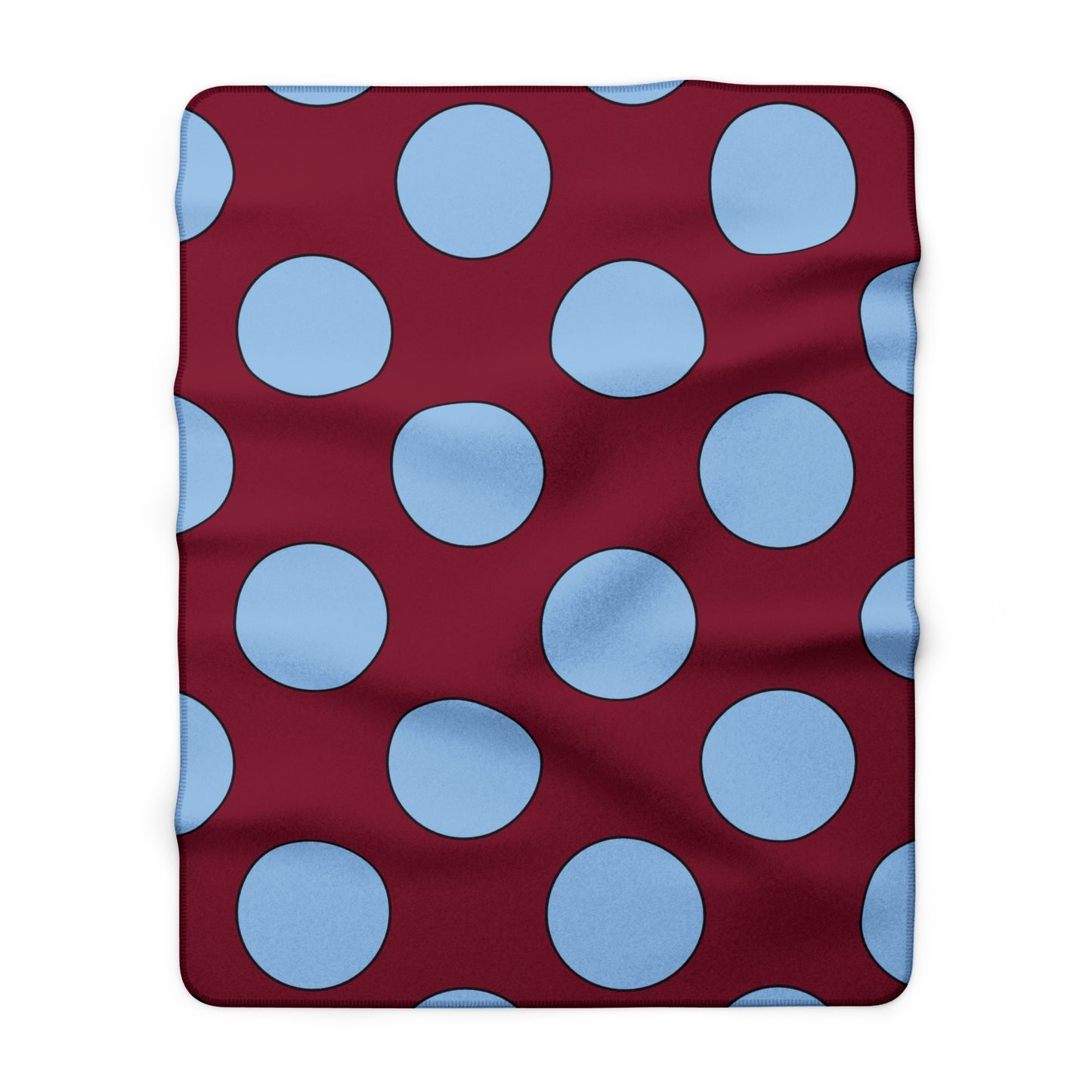 Claret, Blue Retro Polka Blanket Throw