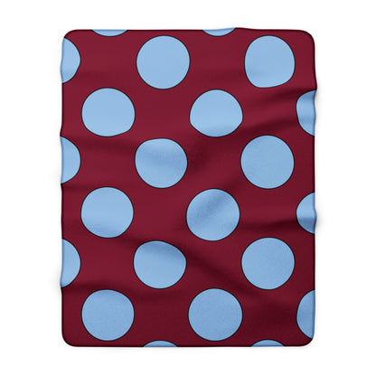 Claret, Blue Retro Polka Blanket Throw