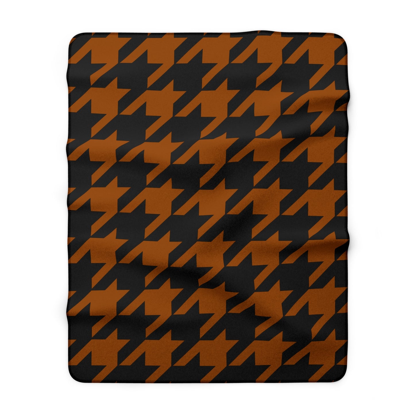 Brown, Black Retro Houndstooth Blanket Throw