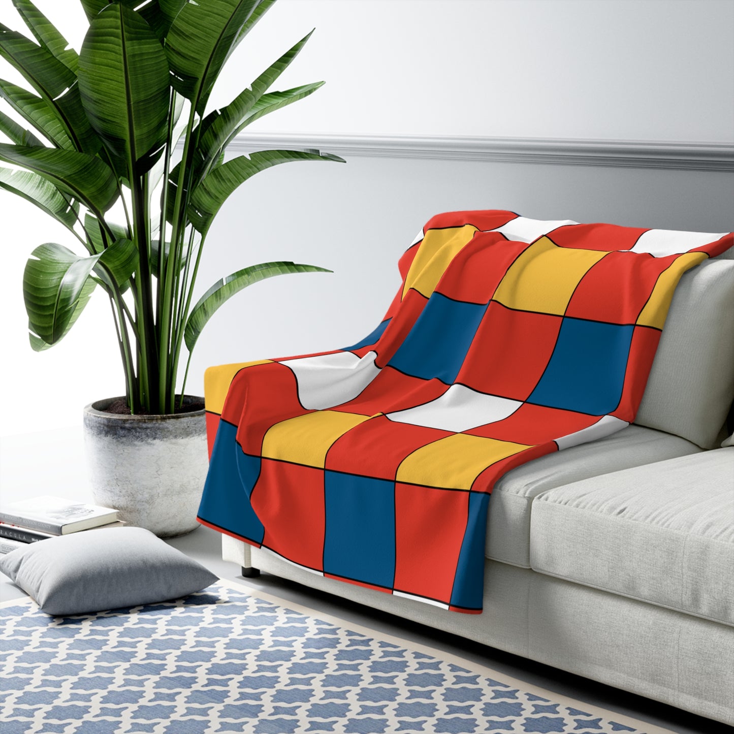 Kiribati Retro Check Blanket Throw