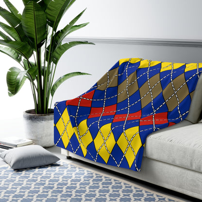 Moldova Retro Argyle Blanket Throw