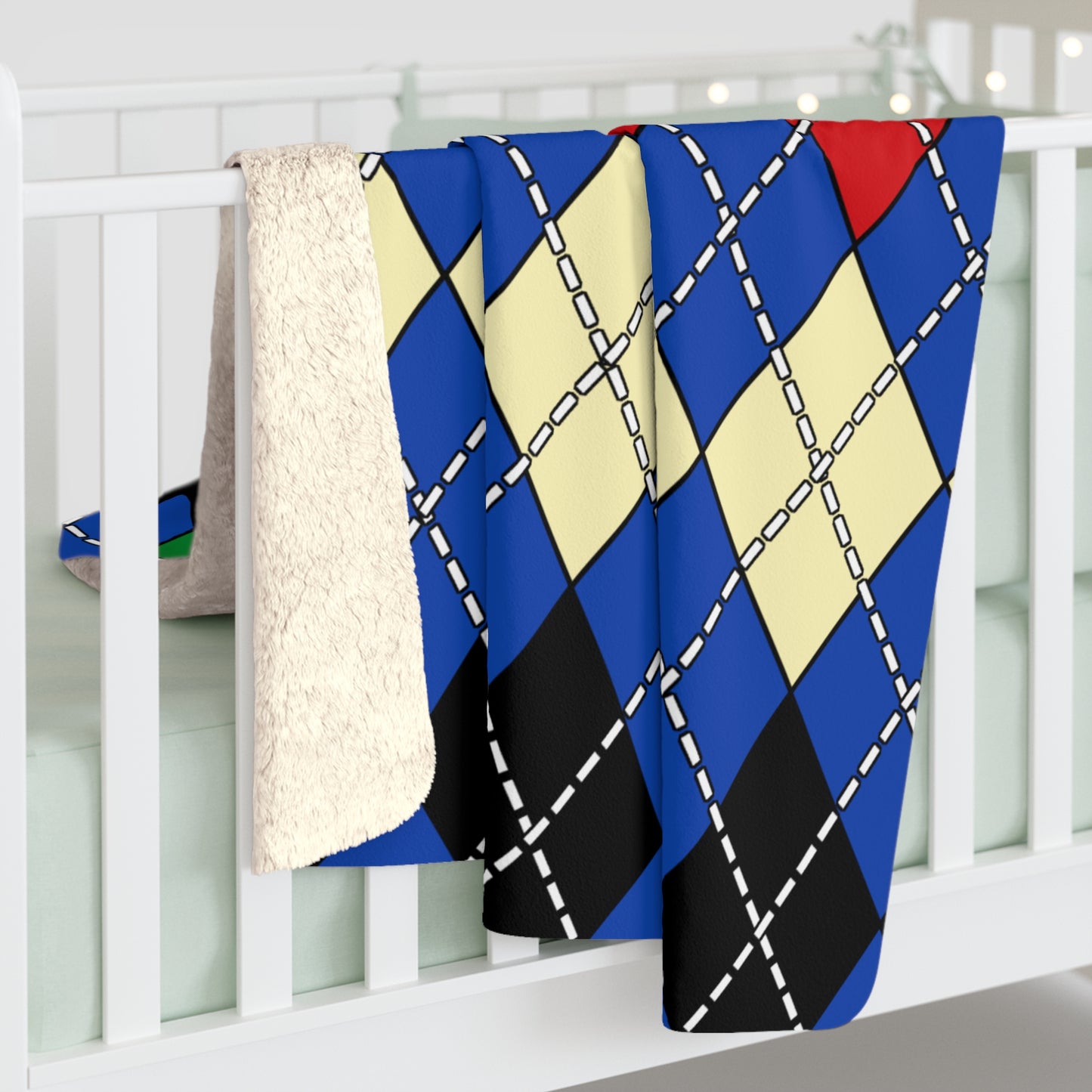 South Sudan Retro Argyle Blanket Throw
