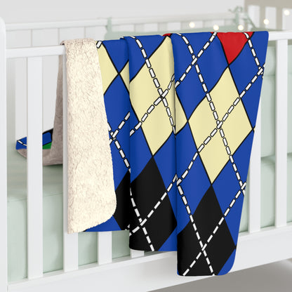 South Sudan Retro Argyle Blanket Throw