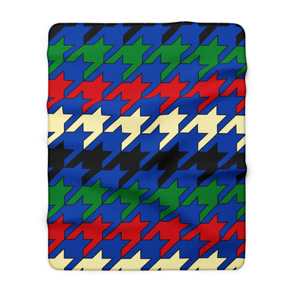 South Sudan Retro Houndstooth Blanket Throw