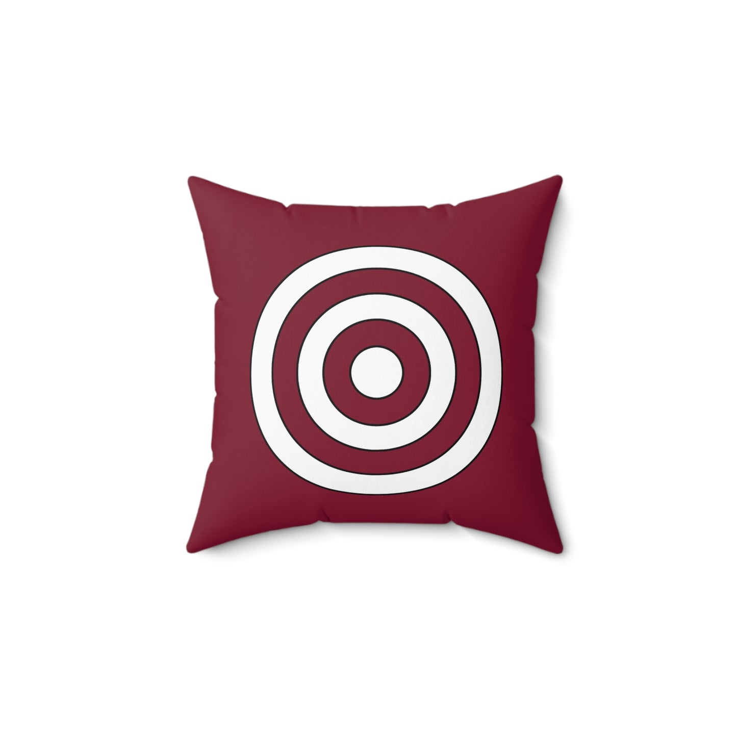 Claret, White Retro Target Cushion Pillow