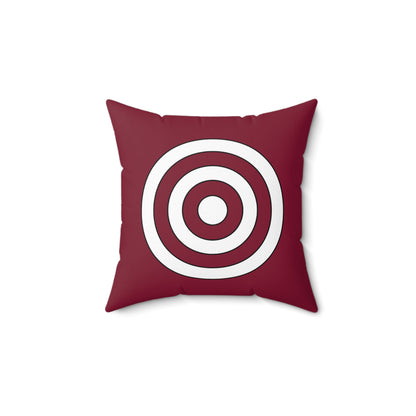 Claret, White Retro Target Cushion Pillow