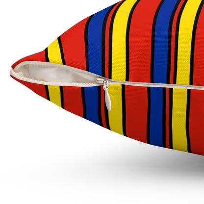 Romania Retro Stripes Cushion Pillow
