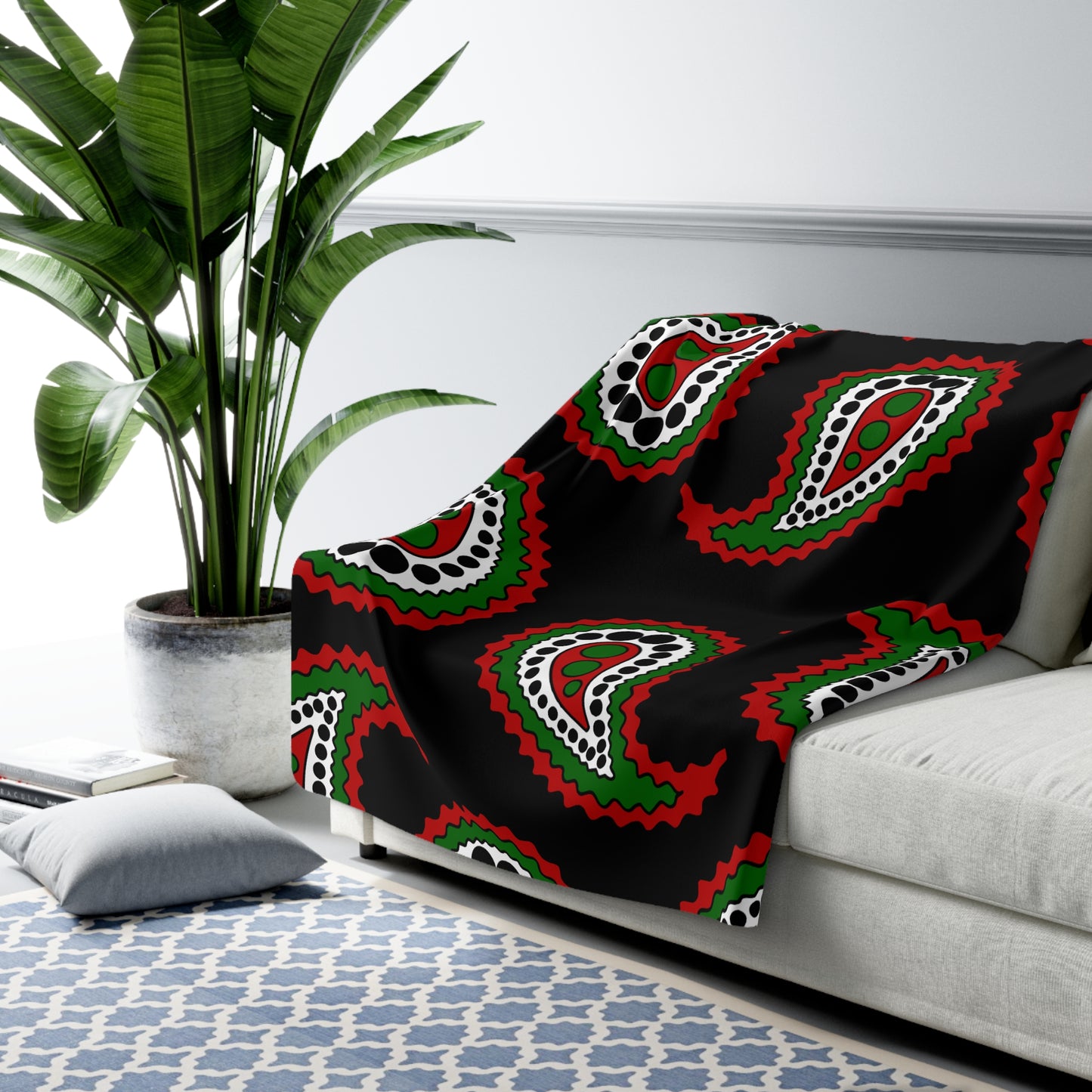 Kenya Retro Paisley Blanket Throw