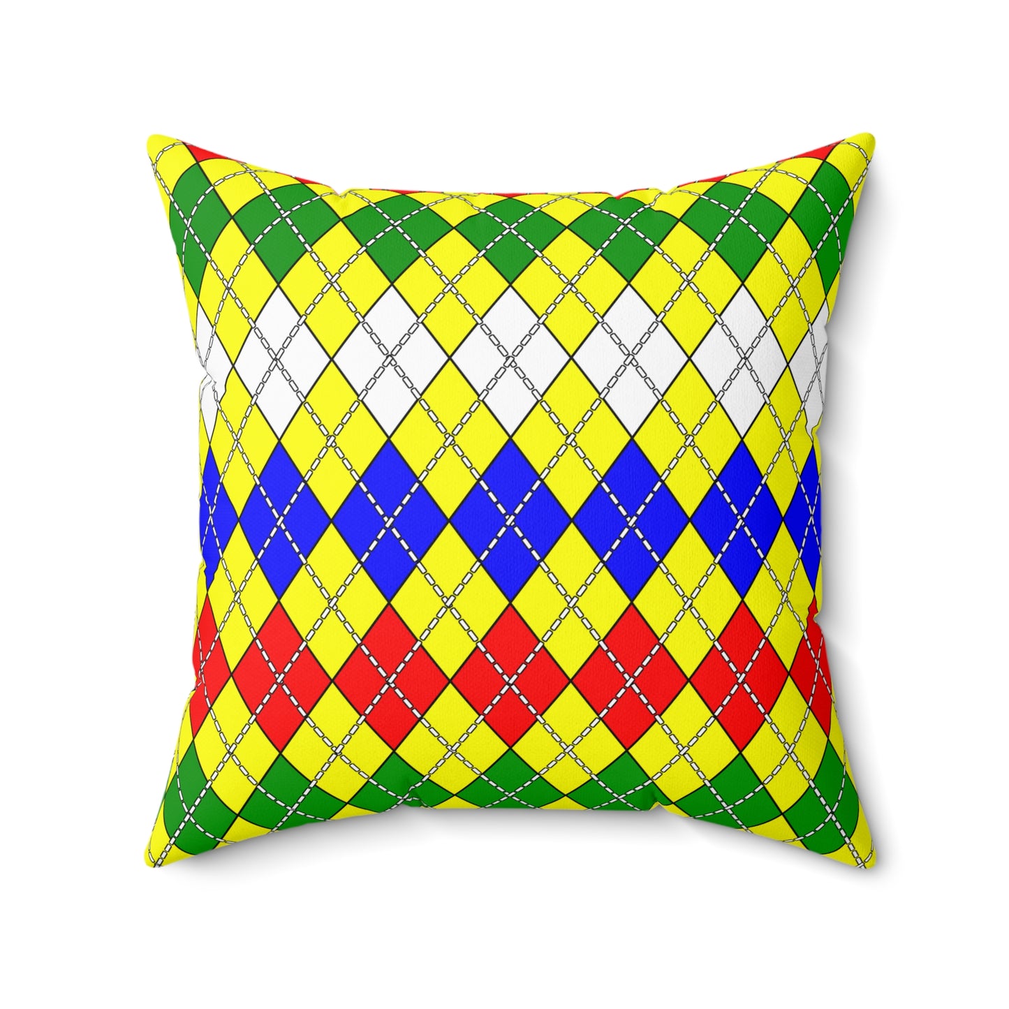 Central African Republic Retro Argyle Cushion Pillow
