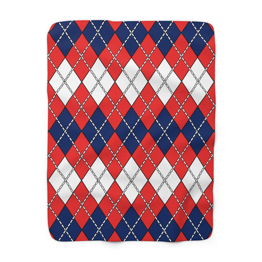 Svalbard And Jan Mayen Retro Argyle Blanket Throw
