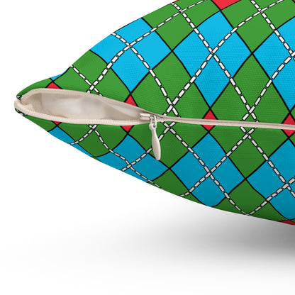 Azerbaijan Retro Argyle Cushion Pillow