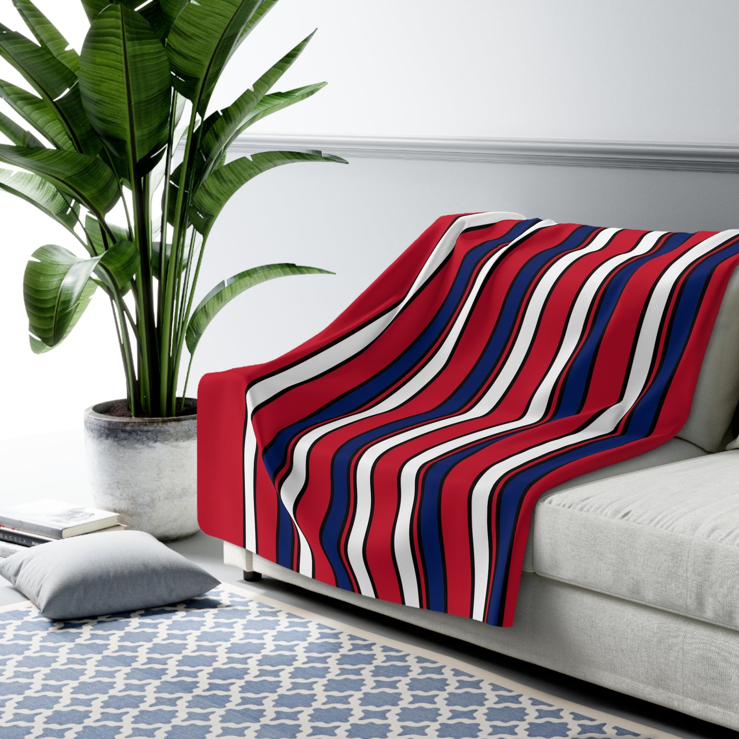 Saint Helena, Ascension And Tristan Da Cunha Retro Stripes Blanket Throw