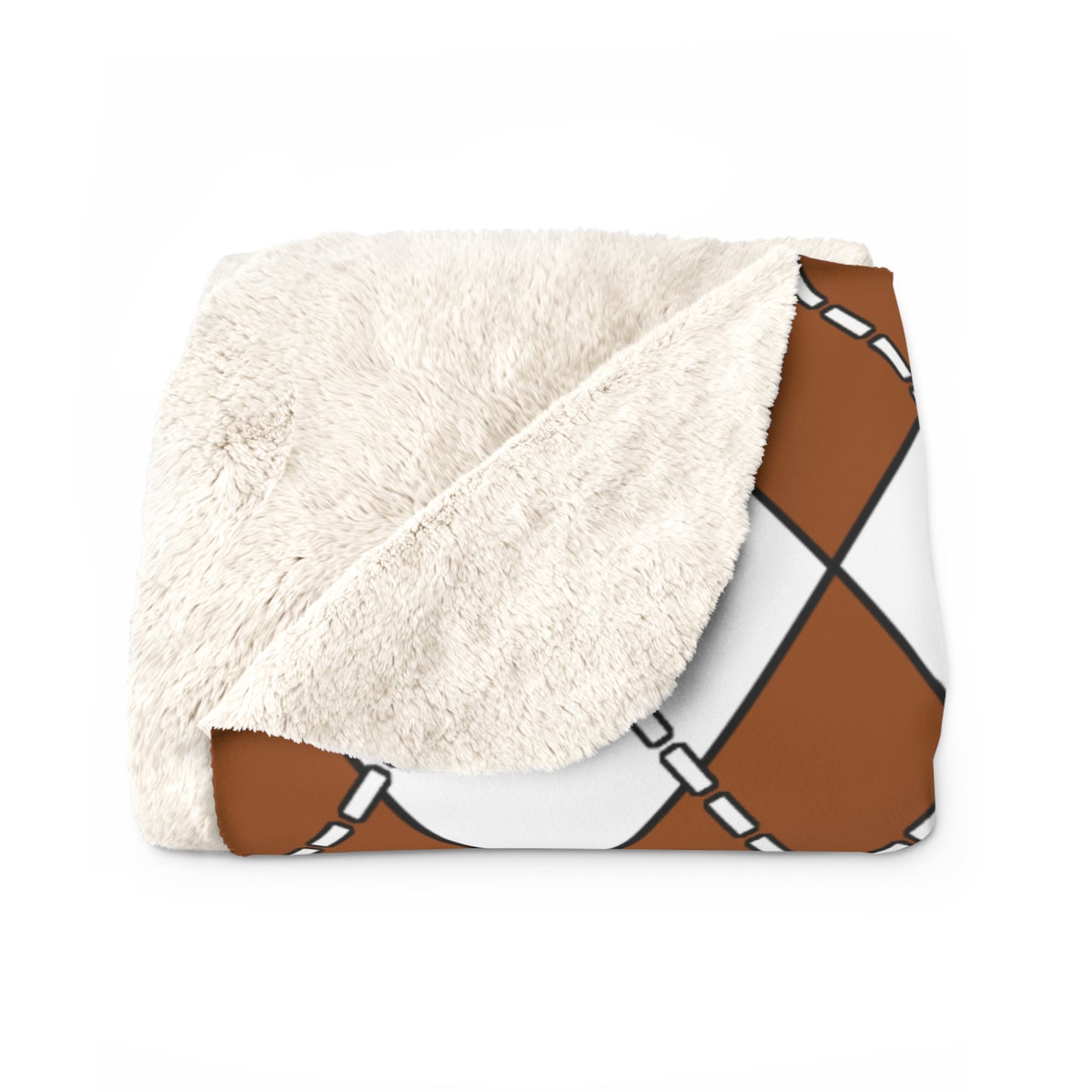 Brown, White Retro Argyle Blanket Throw