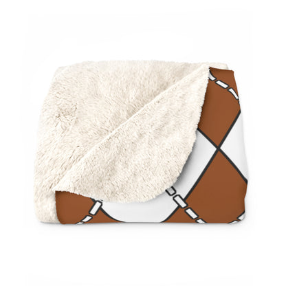 Brown, White Retro Argyle Blanket Throw