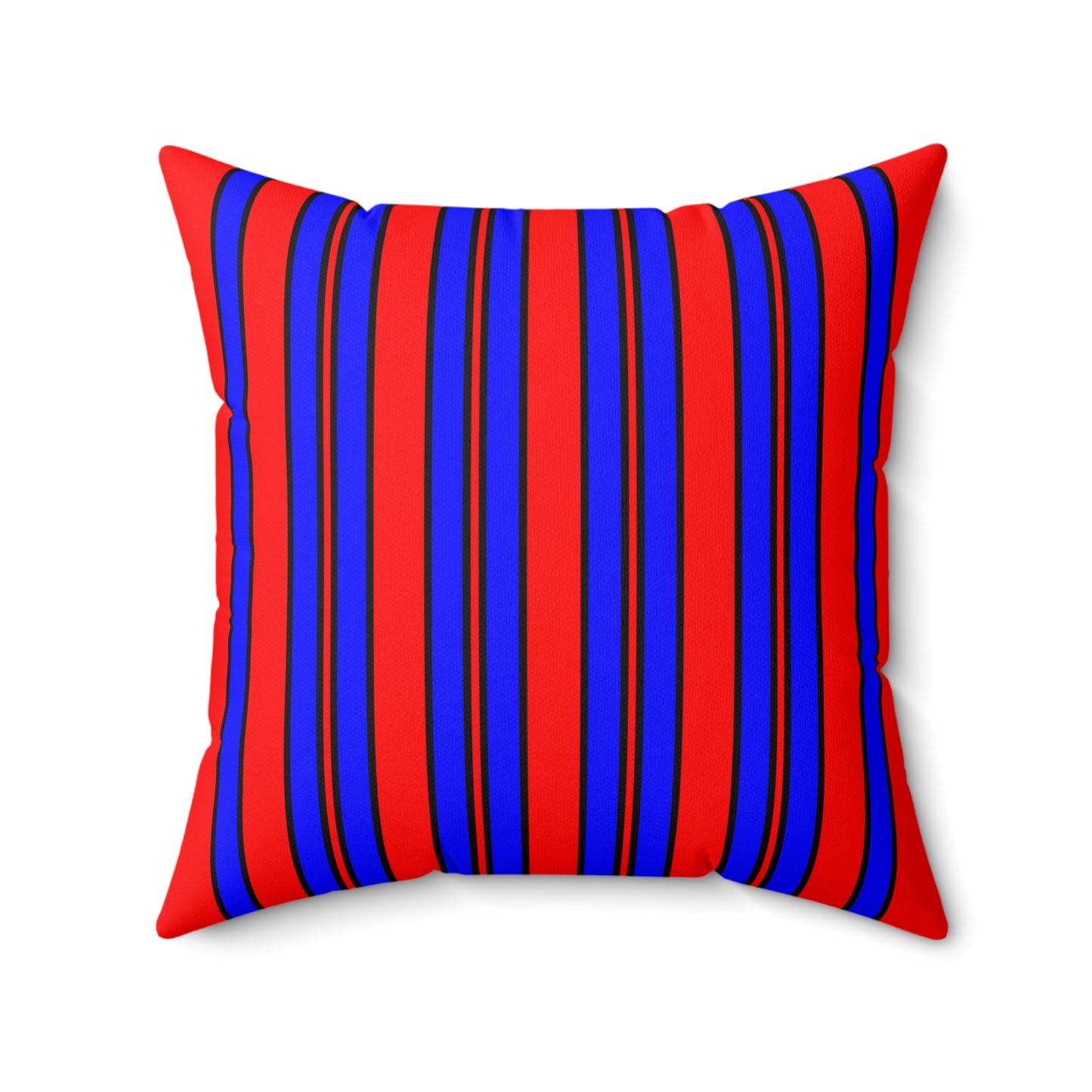 Red, Blue Retro Stripes Cushion Pillow