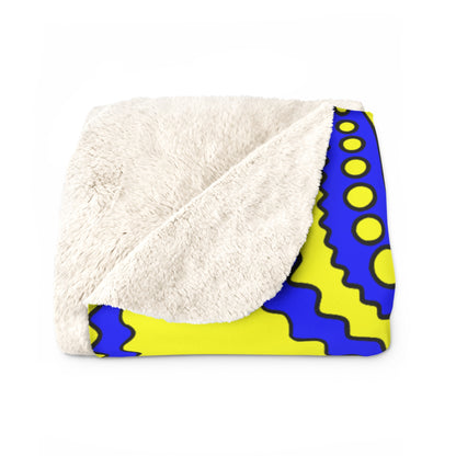 Yellow, Blue Retro Paisley Blanket Throw