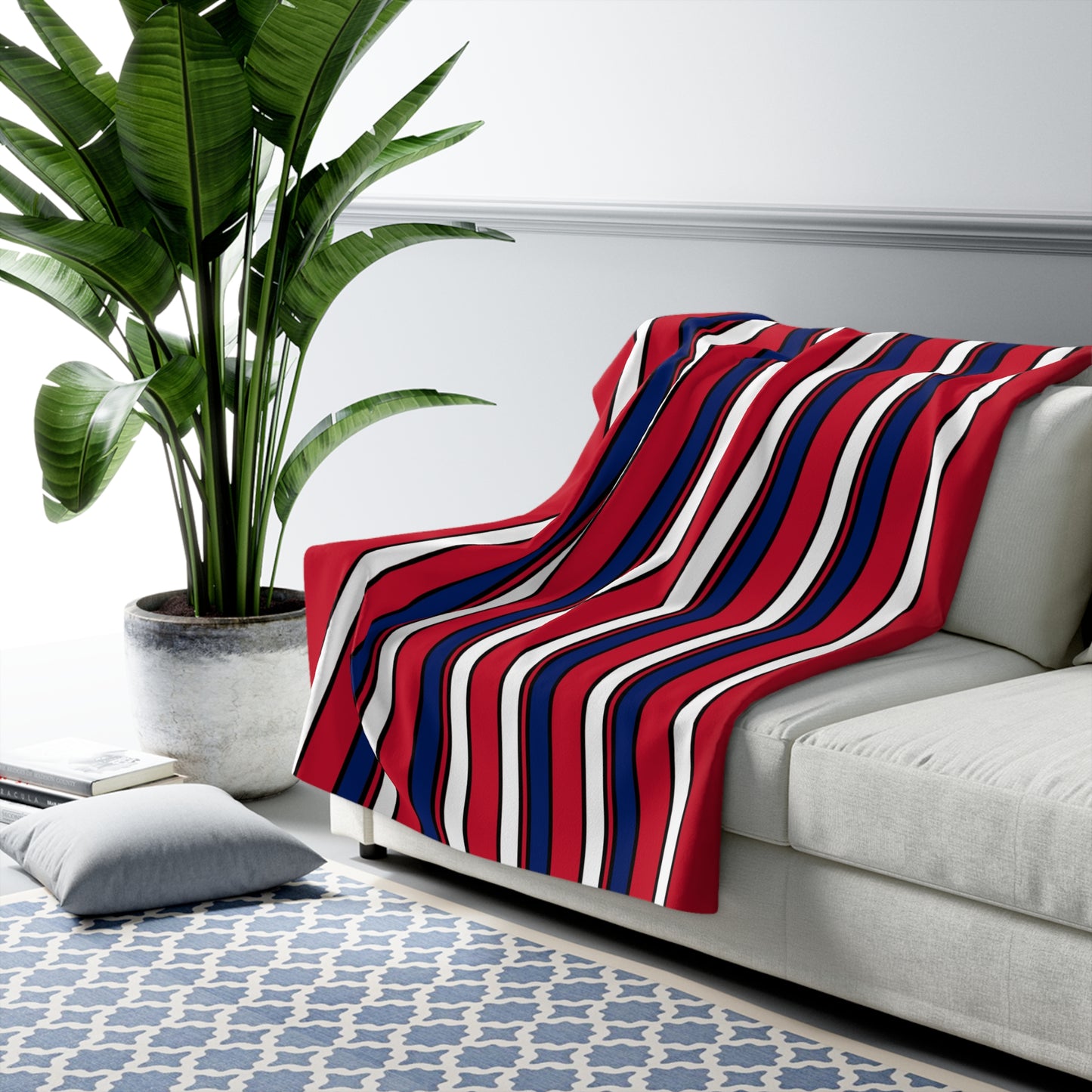 Saint Helena, Ascension And Tristan Da Cunha Retro Stripes Blanket Throw
