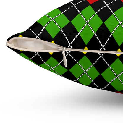 Saint Kitts And Nevis Retro Argyle Cushion Pillow
