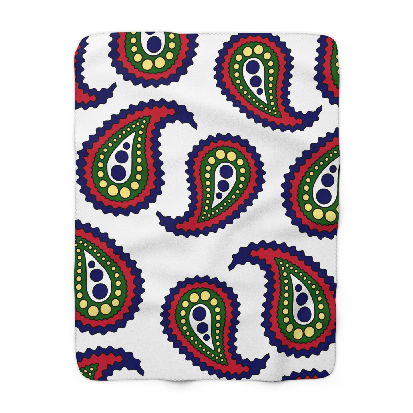 British Indian Ocean Territory Retro Paisley Blanket Throw