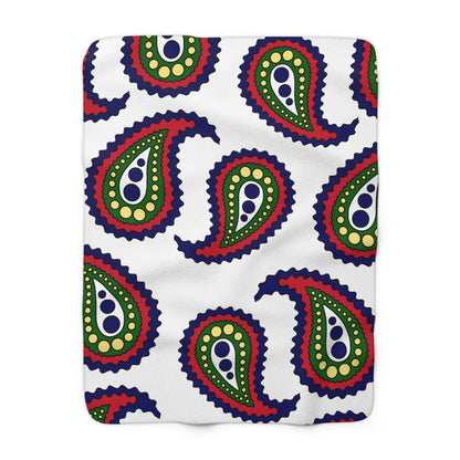 British Indian Ocean Territory Retro Paisley Blanket Throw