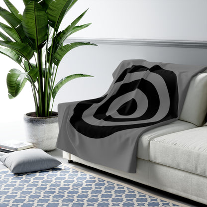 Grey, Black Retro Target Blanket Throw
