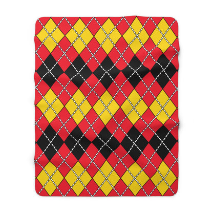Belgium Retro Argyle Blanket Throw