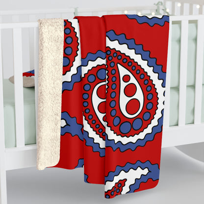 Democratic Peoples Republic Of Korea Retro Paisley Blanket Throw