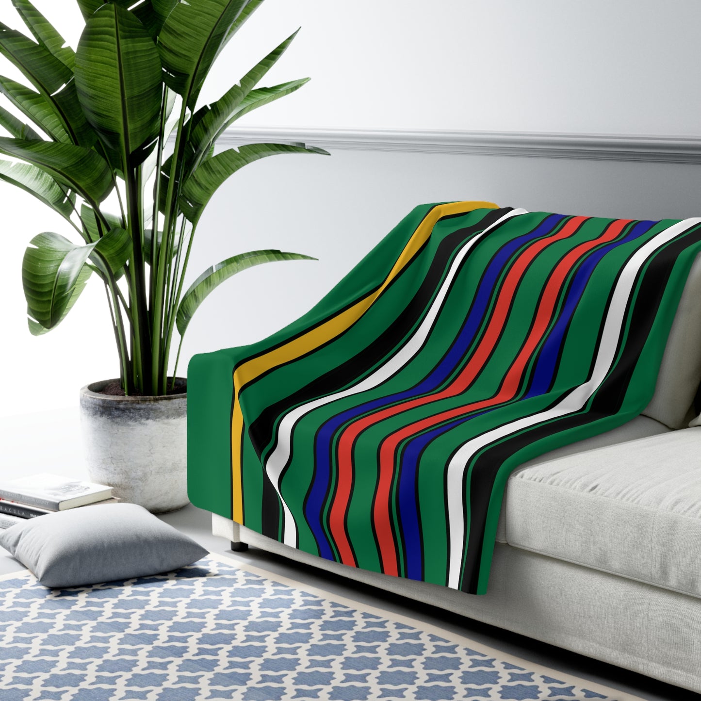 South Africa Retro Stripes Blanket Throw
