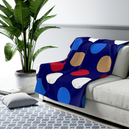 Tristan Da Cunha Retro Polka Dots Blanket Throw