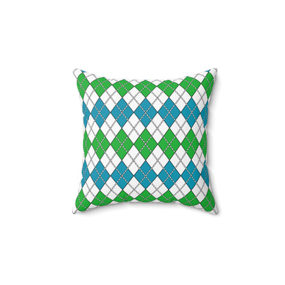Uzbekistan Retro Argyle Cushion Pillow