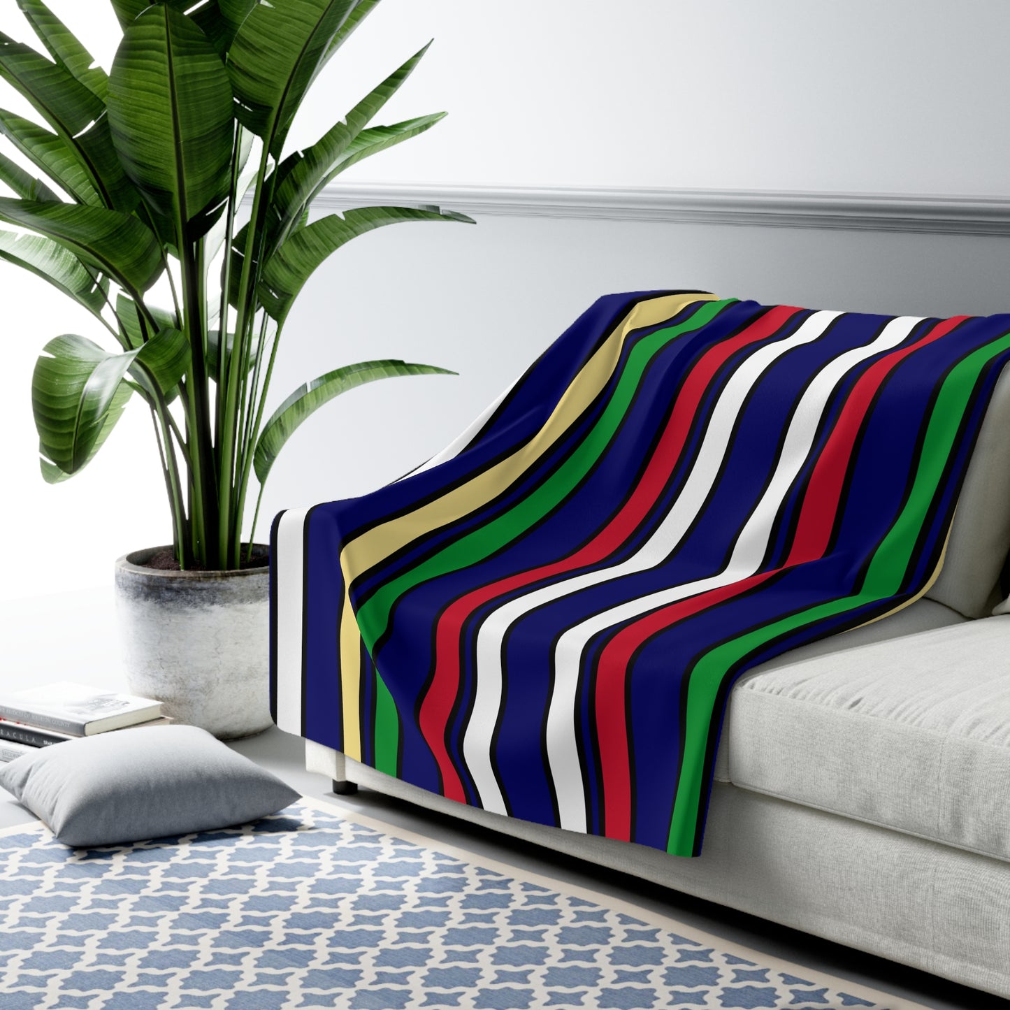 Cayman Islands Retro Stripes Blanket Throw