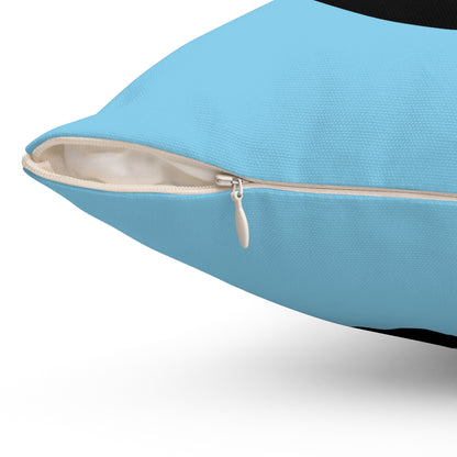 Sky Blue, Black Retro Target Cushion Pillow