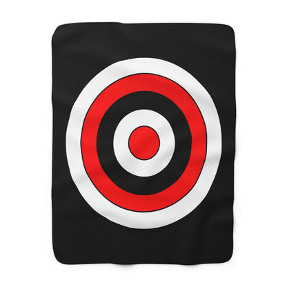 Black, White, Red Retro Target Blanket Throw