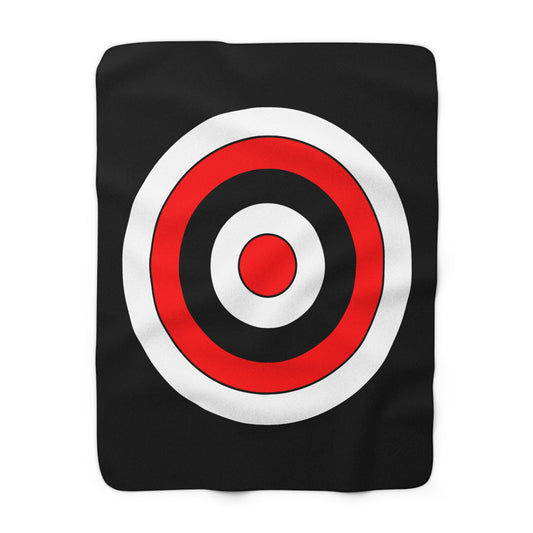 Black, White, Red Retro Target Blanket Throw