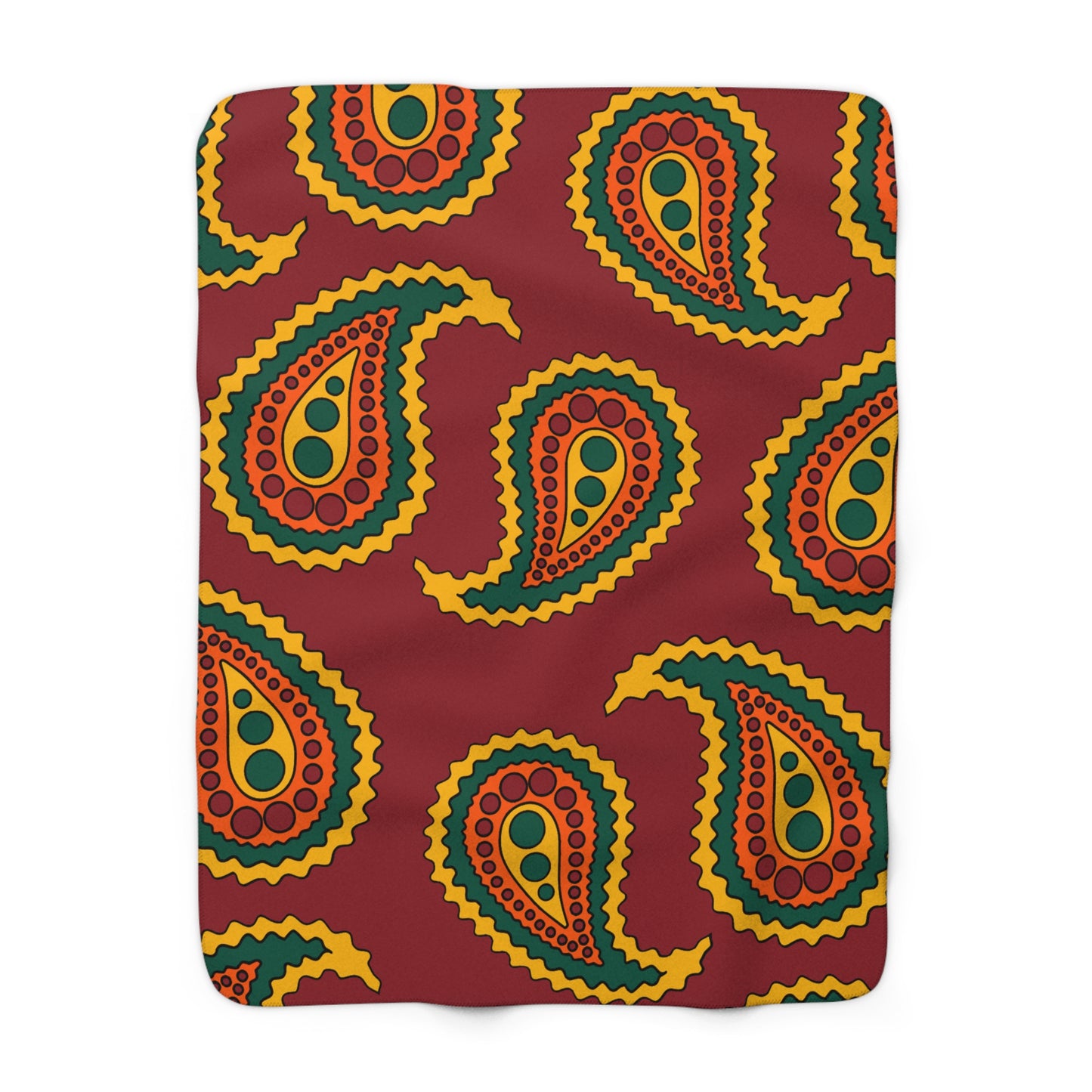 Sri Lanka Retro Paisley Blanket Throw