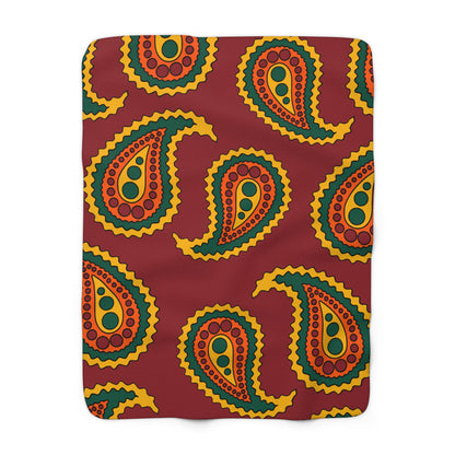 Sri Lanka Retro Paisley Blanket Throw