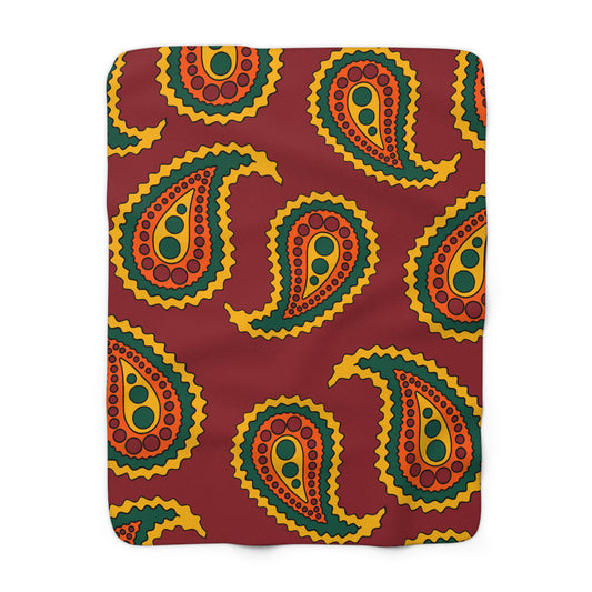 Sri Lanka Retro Paisley Blanket Throw