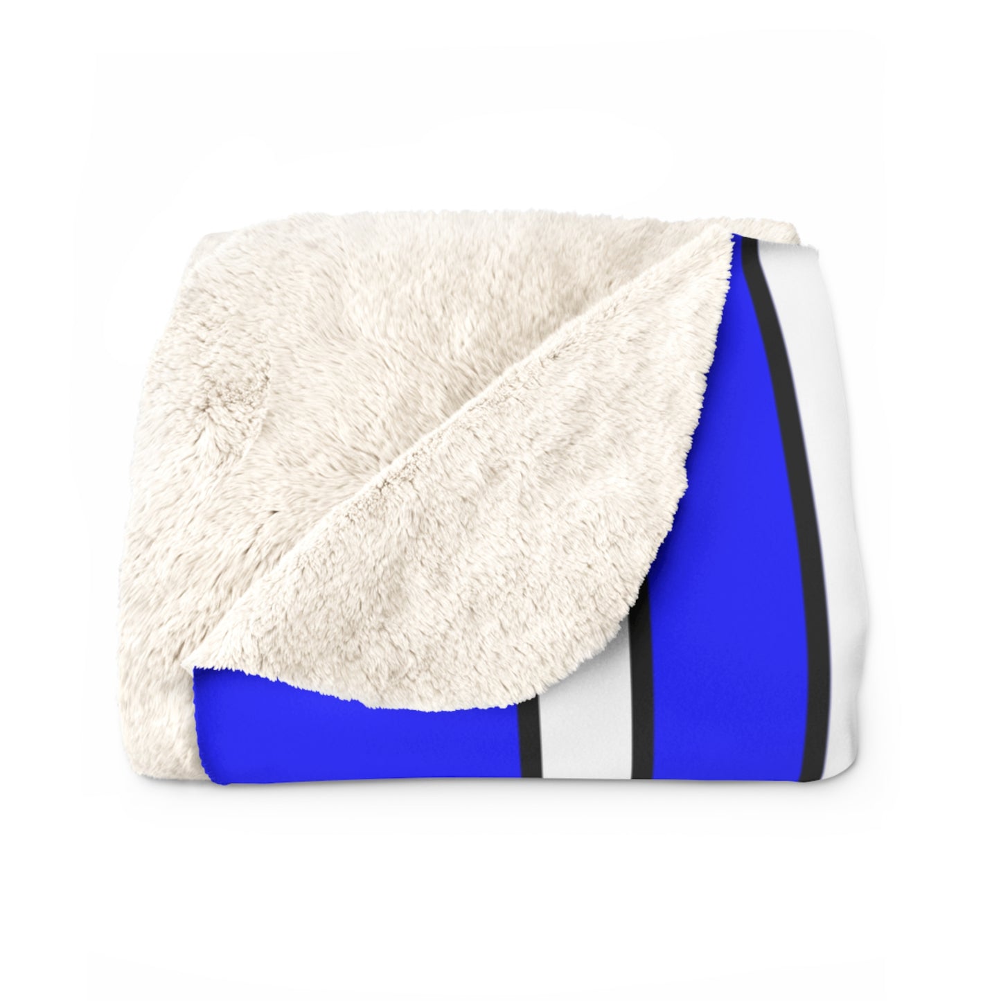 Blue, White Retro Stripes Blanket Throw