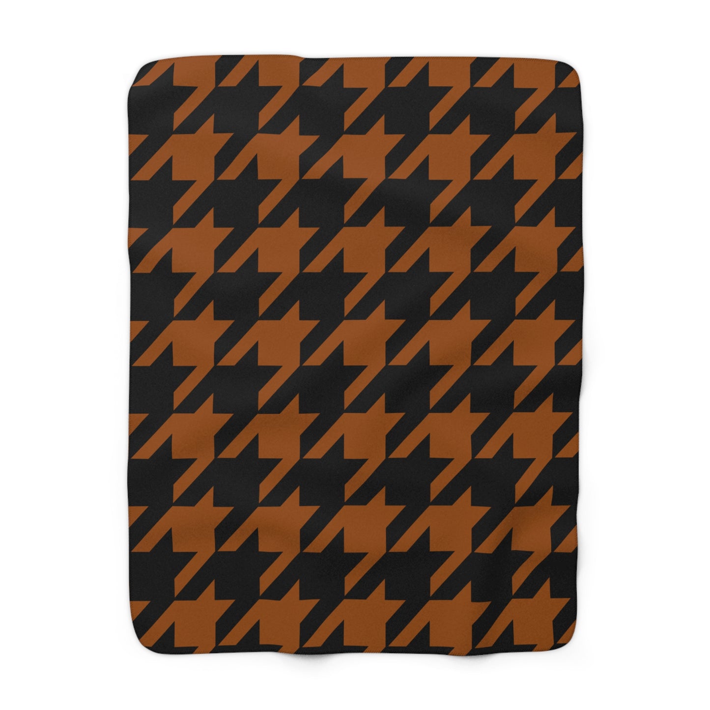 Brown, Black Retro Houndstooth Blanket Throw