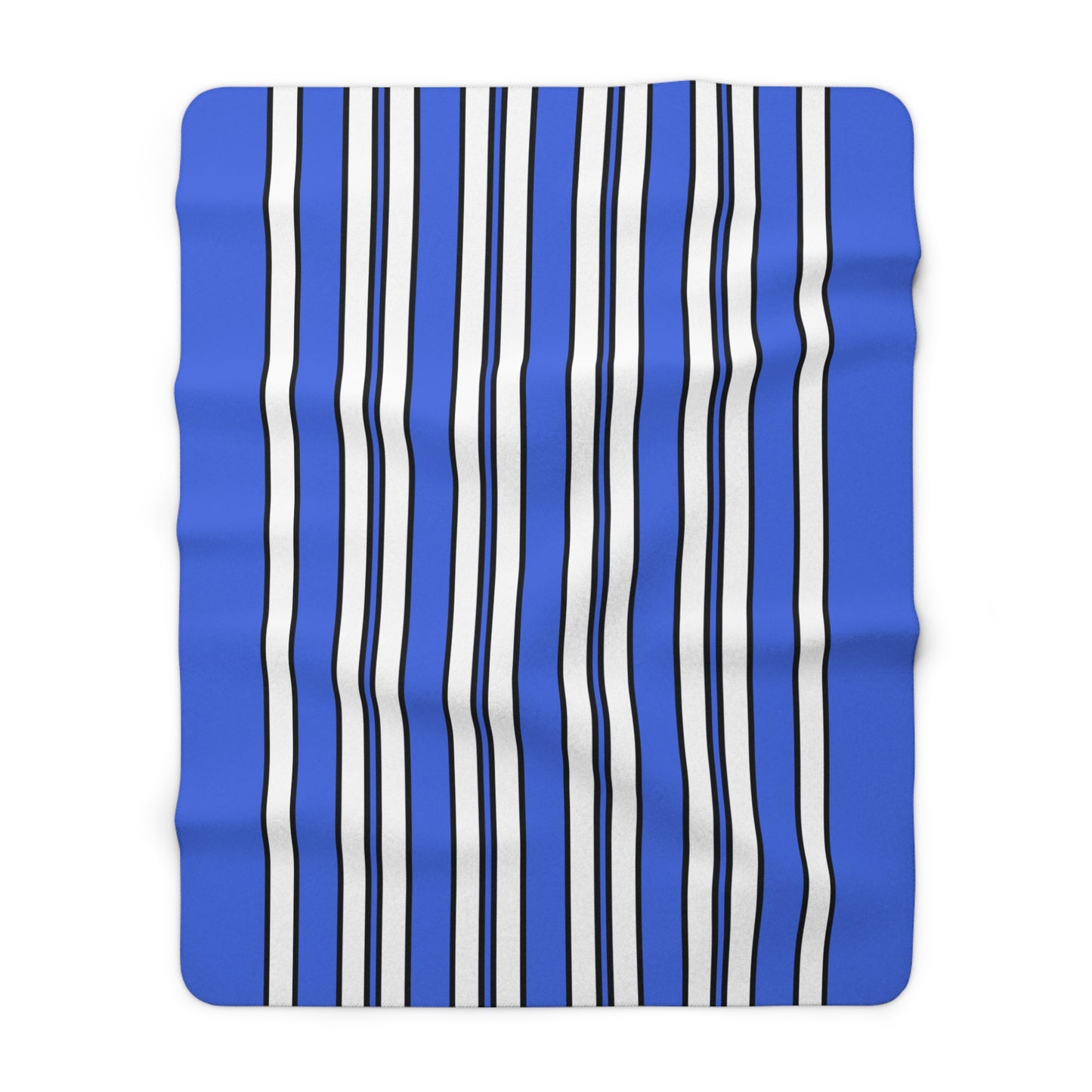 Royal Blue, White Retro Stripes Blanket Throw