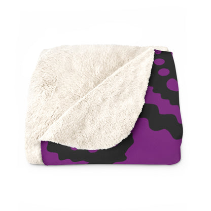 Purple, Black Retro Paisley Blanket Throw