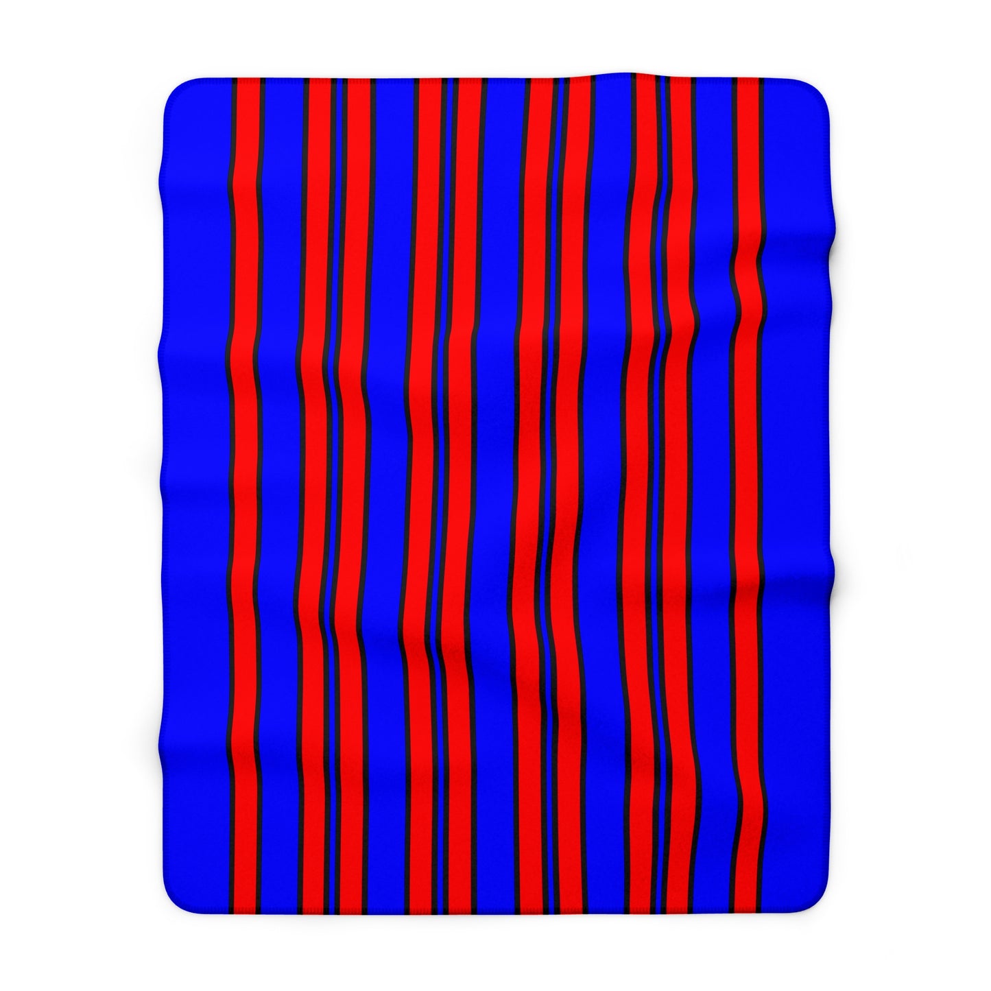 Blue, Red Retro Stripes Blanket Throw