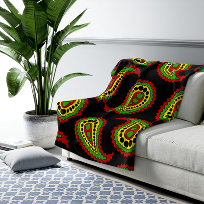 Saint Kitts And Nevis Retro Paisley Blanket Throw