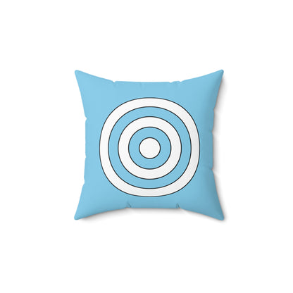 Sky Blue, White Retro Target Cushion Pillow