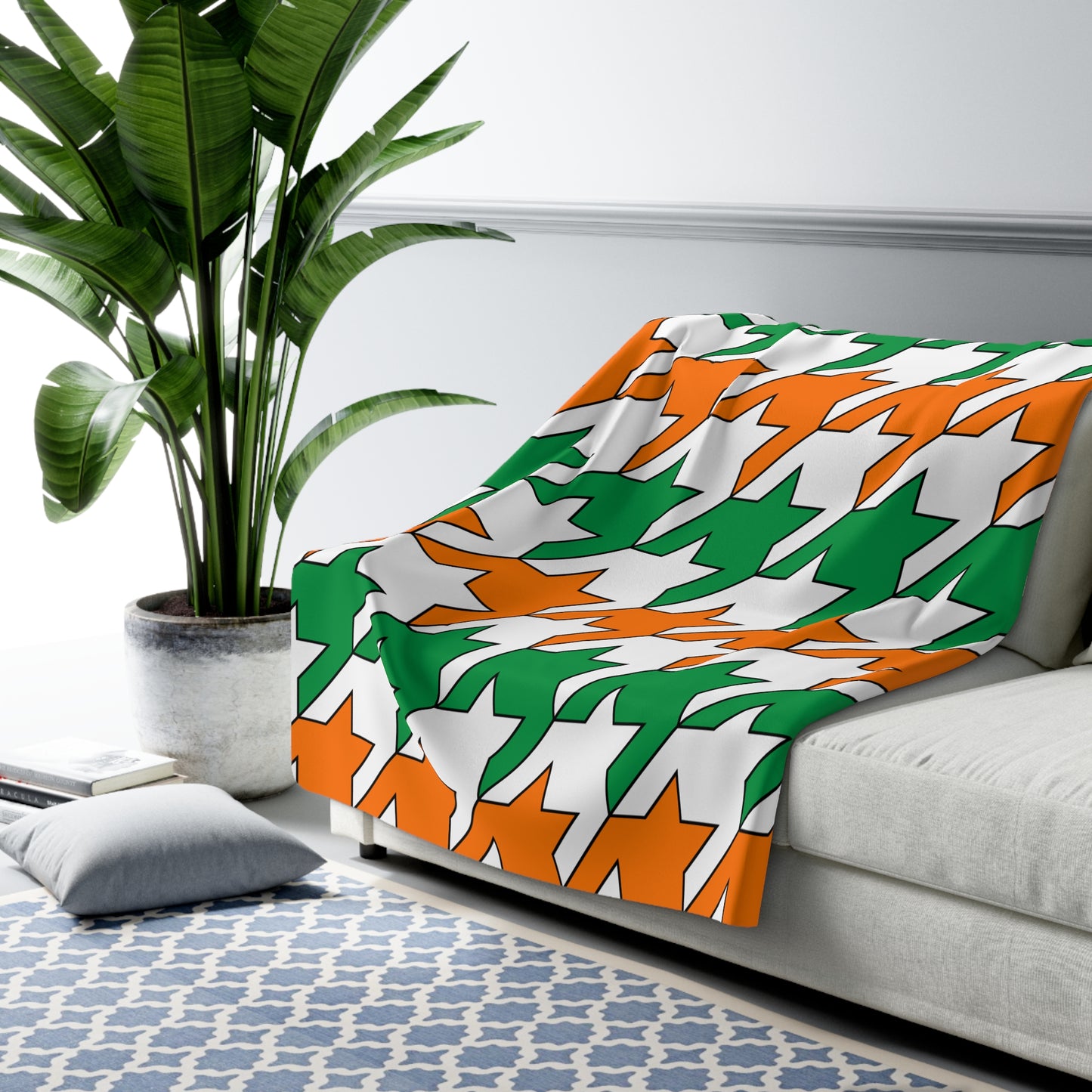 Ireland Retro Houndstooth Blanket Throw