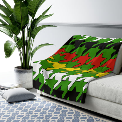 Guyana Retro Houndstooth Blanket Throw
