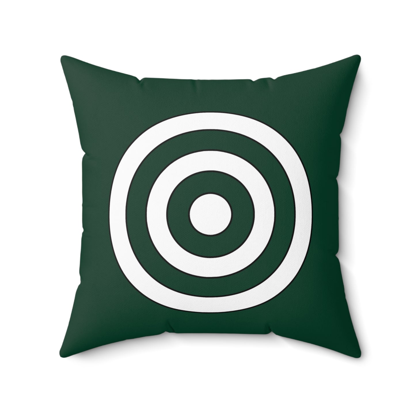Dark Green, White Retro Target Cushion Pillow