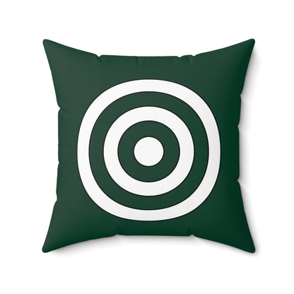 Dark Green, White Retro Target Cushion Pillow